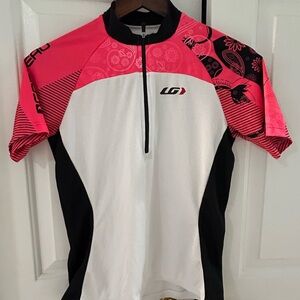 Louis Garneau Pink and White Cycling Jersey